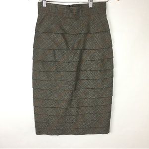 Byron Lars Beauty Mark Tiered Pencil Skirt Size 4